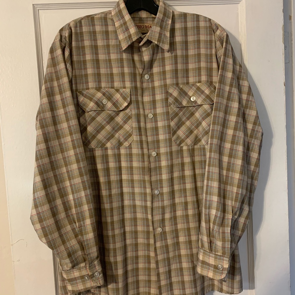 Vintage Mighty Mac Plaid Button Down Work Shirt M